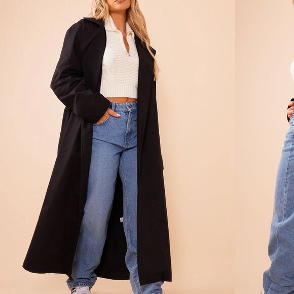 PrettyLittleThing Elegant Black Coat - Picture 1 of 8